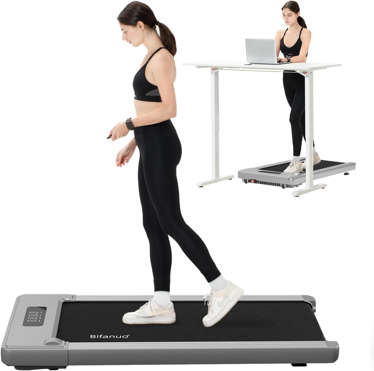 Walking Pad - under Desk Treadmill for Home/Office, Portable with Remote Control LED Display - Ideal for Fitness Enthusiasts