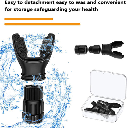 Breath Trainer, Portable Breathing Trainer for Men with Adjustable Resistance, Improve Endurancee and Strength for All,Daily Lung Trainer, Easy to Clean, 2PCS (Black)