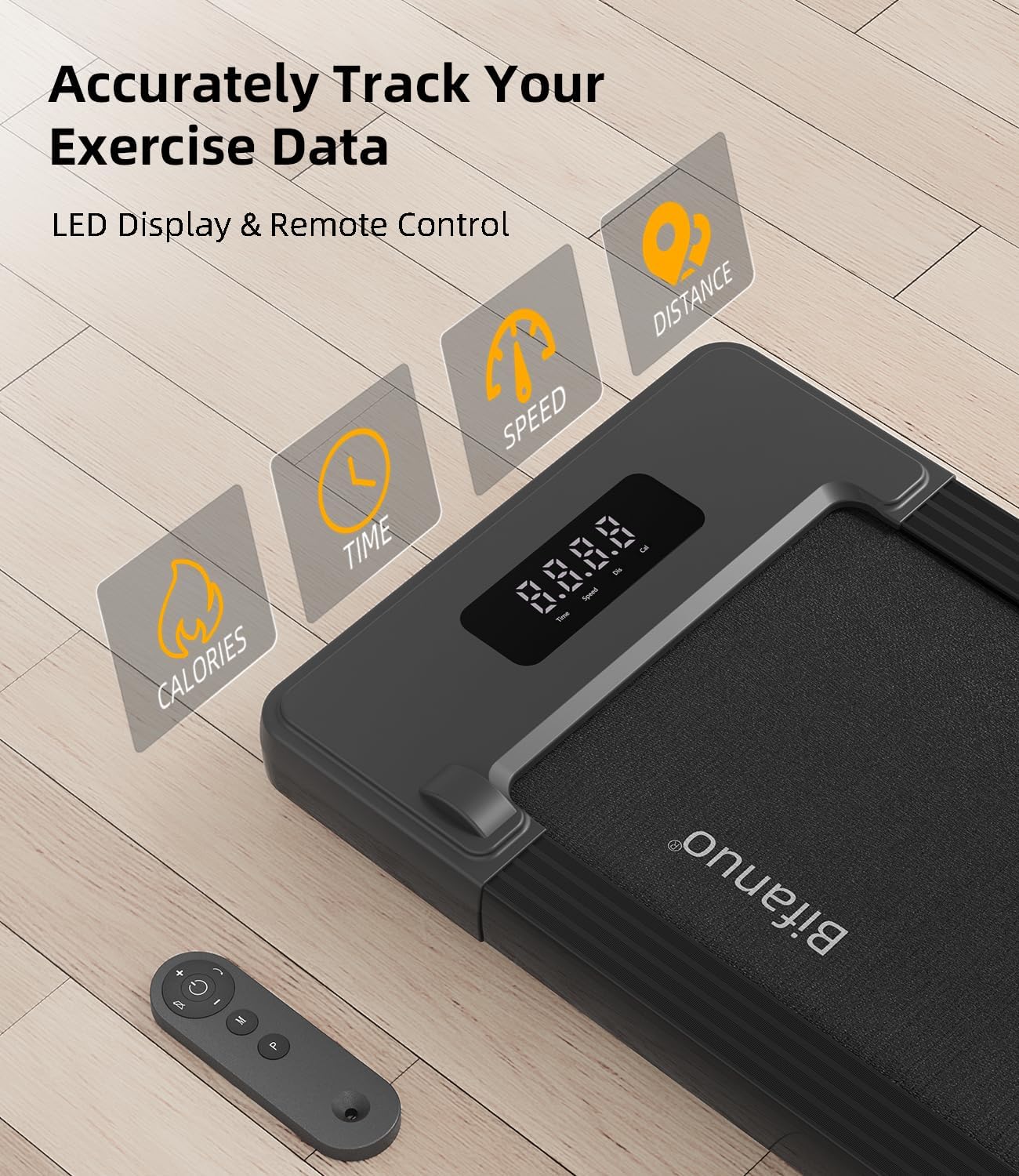 Walking Pad - under Desk Treadmill for Home/Office, Portable with Remote Control LED Display - Ideal for Fitness Enthusiasts