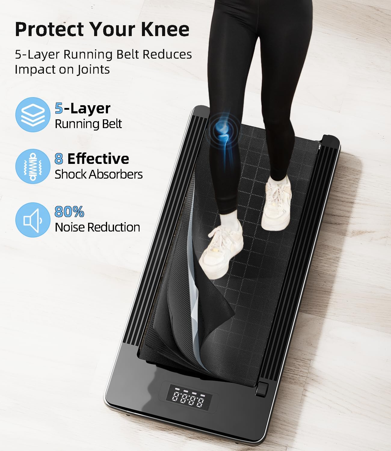 Walking Pad - under Desk Treadmill for Home/Office, Portable with Remote Control LED Display - Ideal for Fitness Enthusiasts
