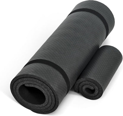1/2-Inch High Density Exercise Yoga Mat with Strap | Multiple Options
