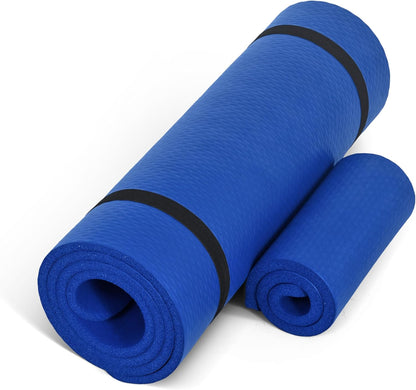 1/2-Inch High Density Exercise Yoga Mat with Strap | Multiple Options