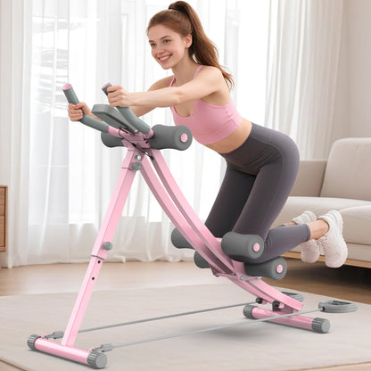 Foldable Ab Machine, Ab Workout Equipment for Home Gym,Core & Abdominal Trainer Fitness Equipment Max 440Lbs with LCD Display