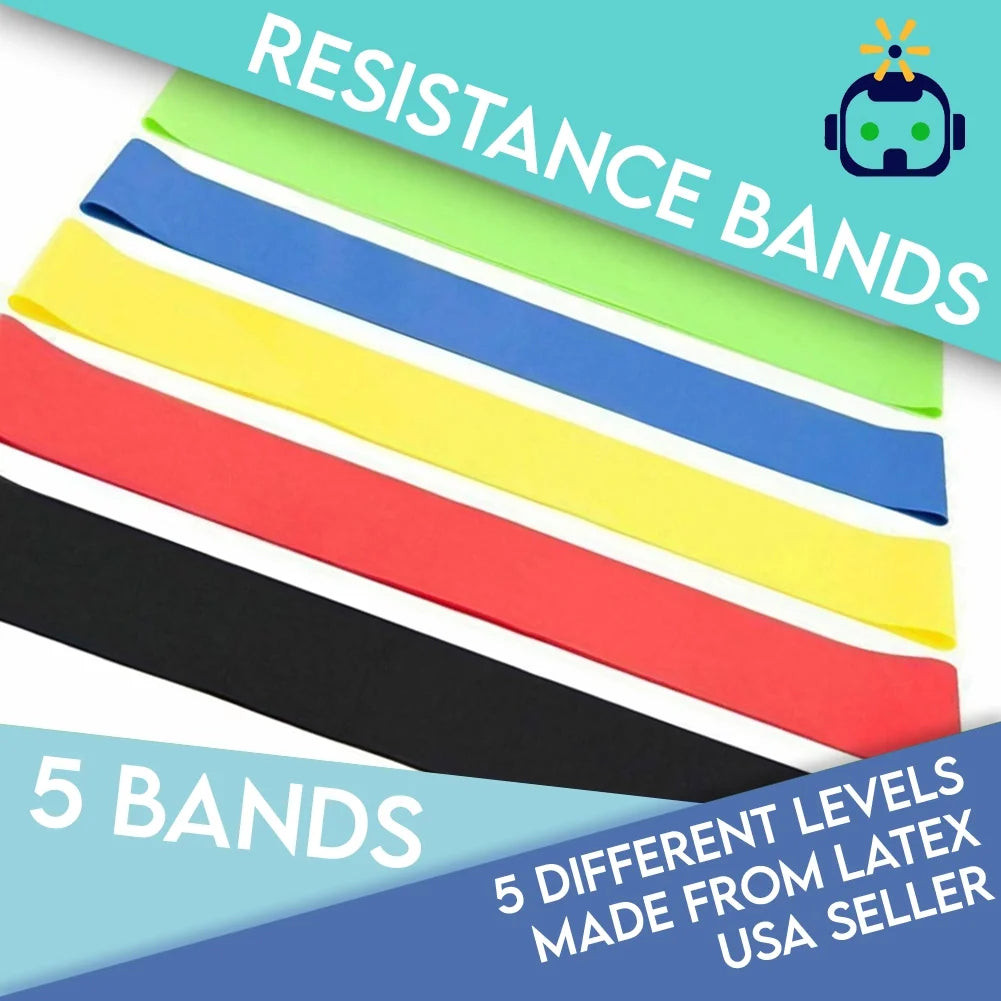 Versatile Set of 5 Resistance Loop Bands for Pilates & Fitness Training