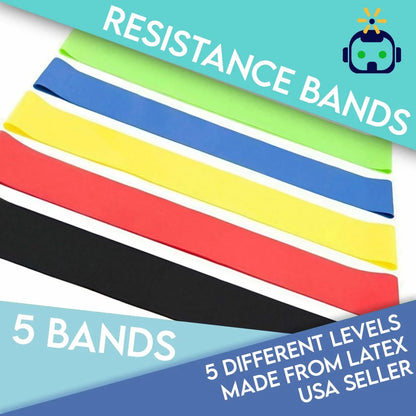 Versatile Set of 5 Resistance Loop Bands for Pilates & Fitness Training