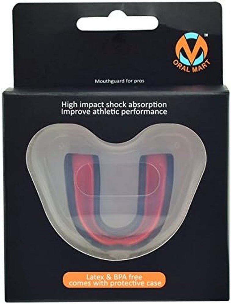 Youth Sports Mouth Guard for Kids (USA Flag, Fangs, 20+ Colors to Choose From) Mouthguard for Football, MMA, Karate, Boxing, Rugby, BJJ, Flag Football – /W Case (Youth, Strapless)